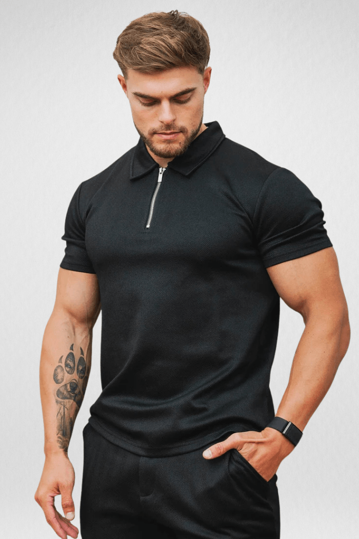 Men’s Zip Polo Shirt Lynx Alpha