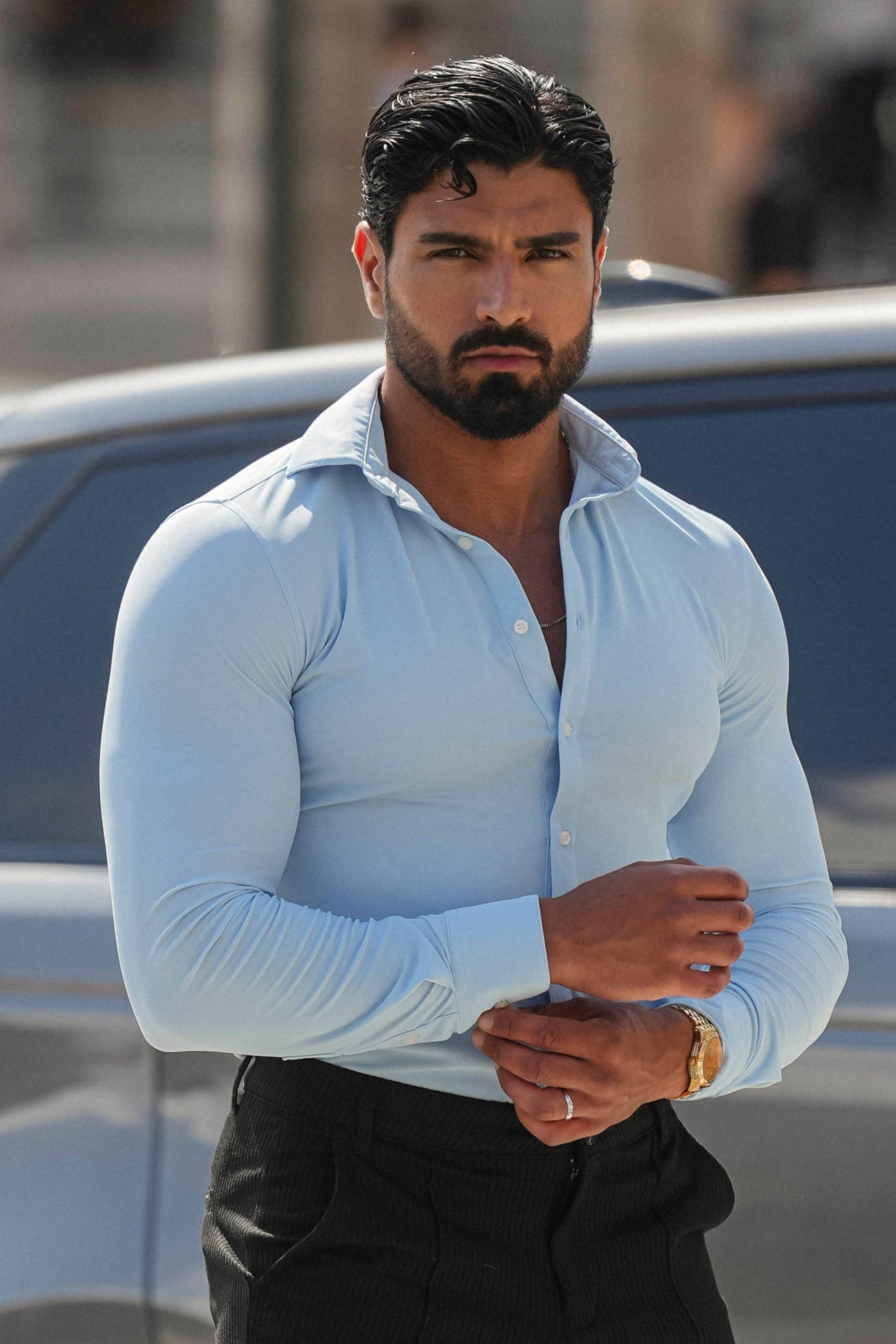 Men’s Light Blue Lynx Dress Shirt