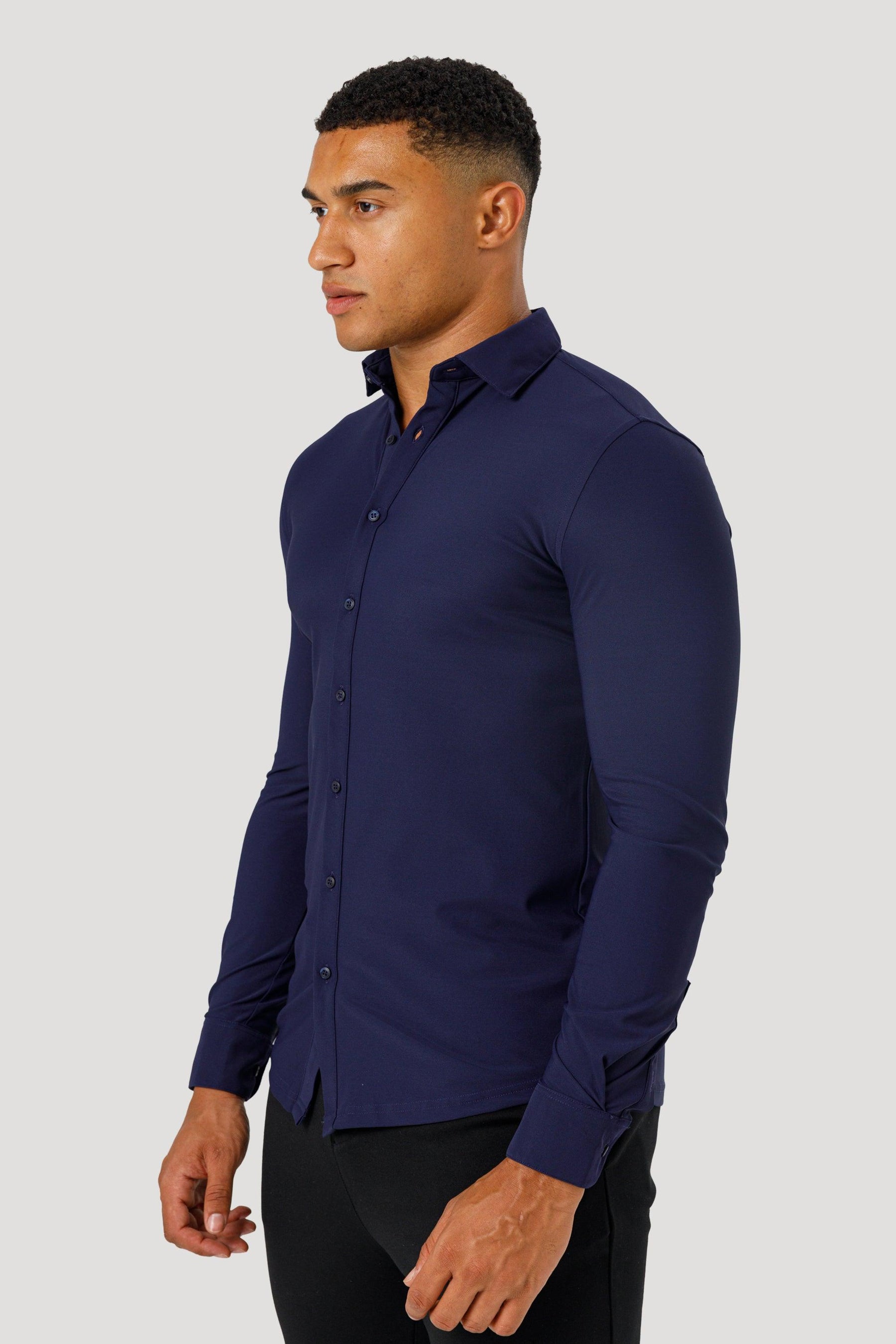 Men’s Navy Blue Lynx Dress Shirt