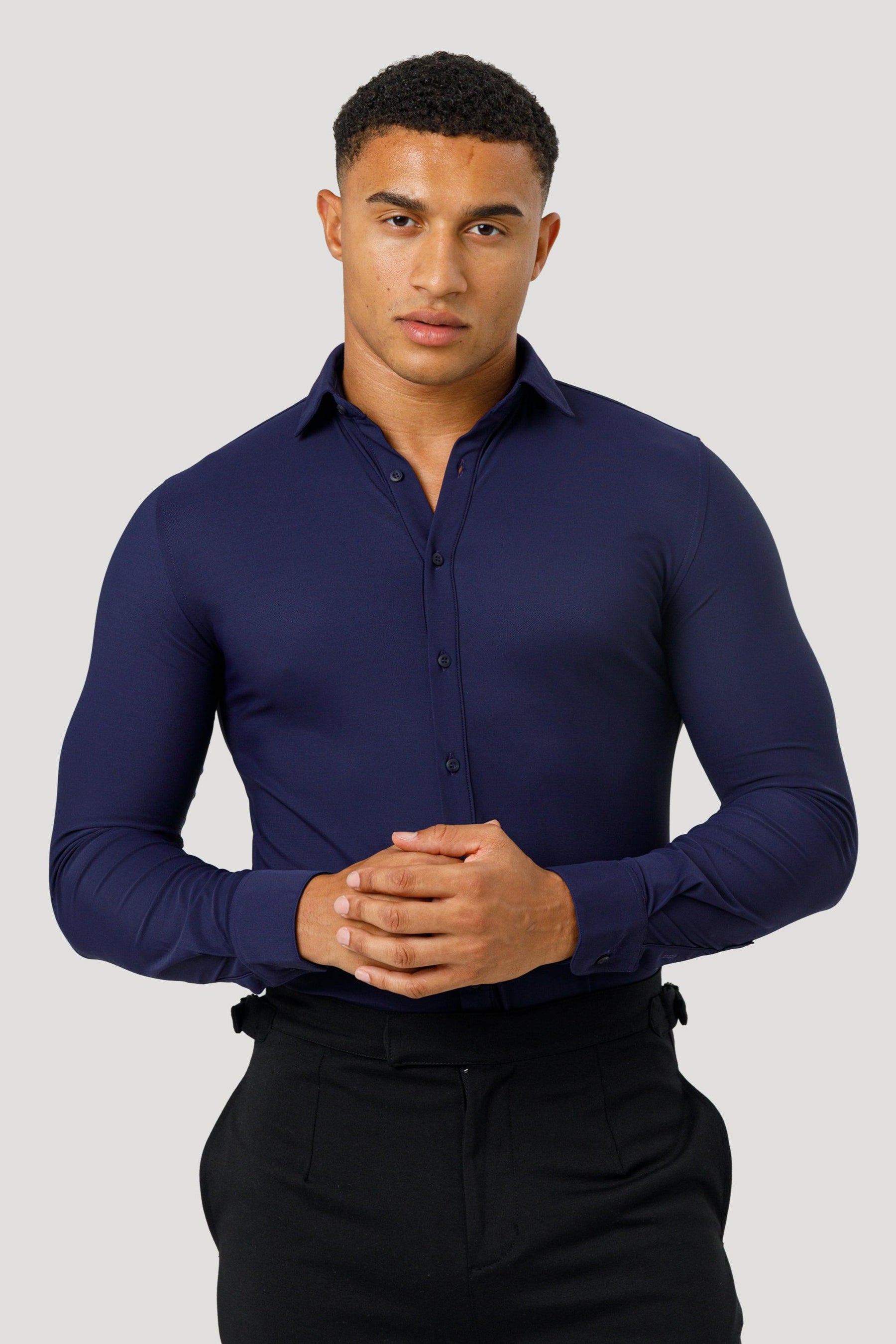 Men’s Navy Blue Lynx Dress Shirt