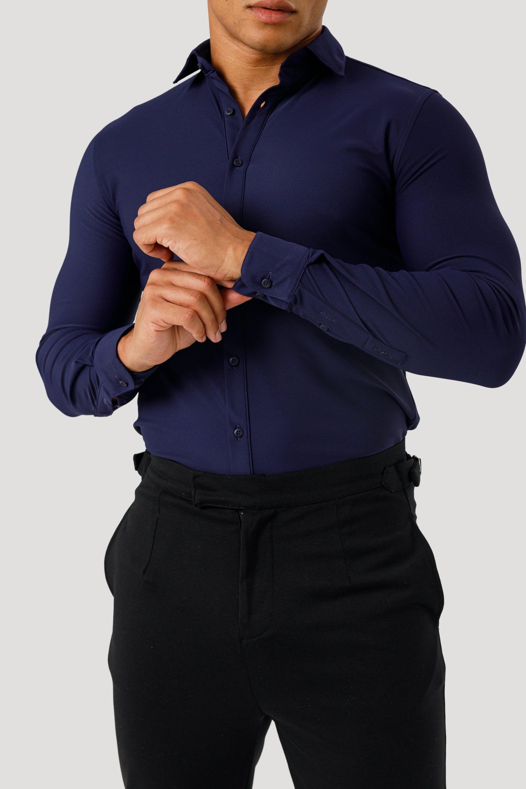 Men’s Navy Blue Lynx Dress Shirt