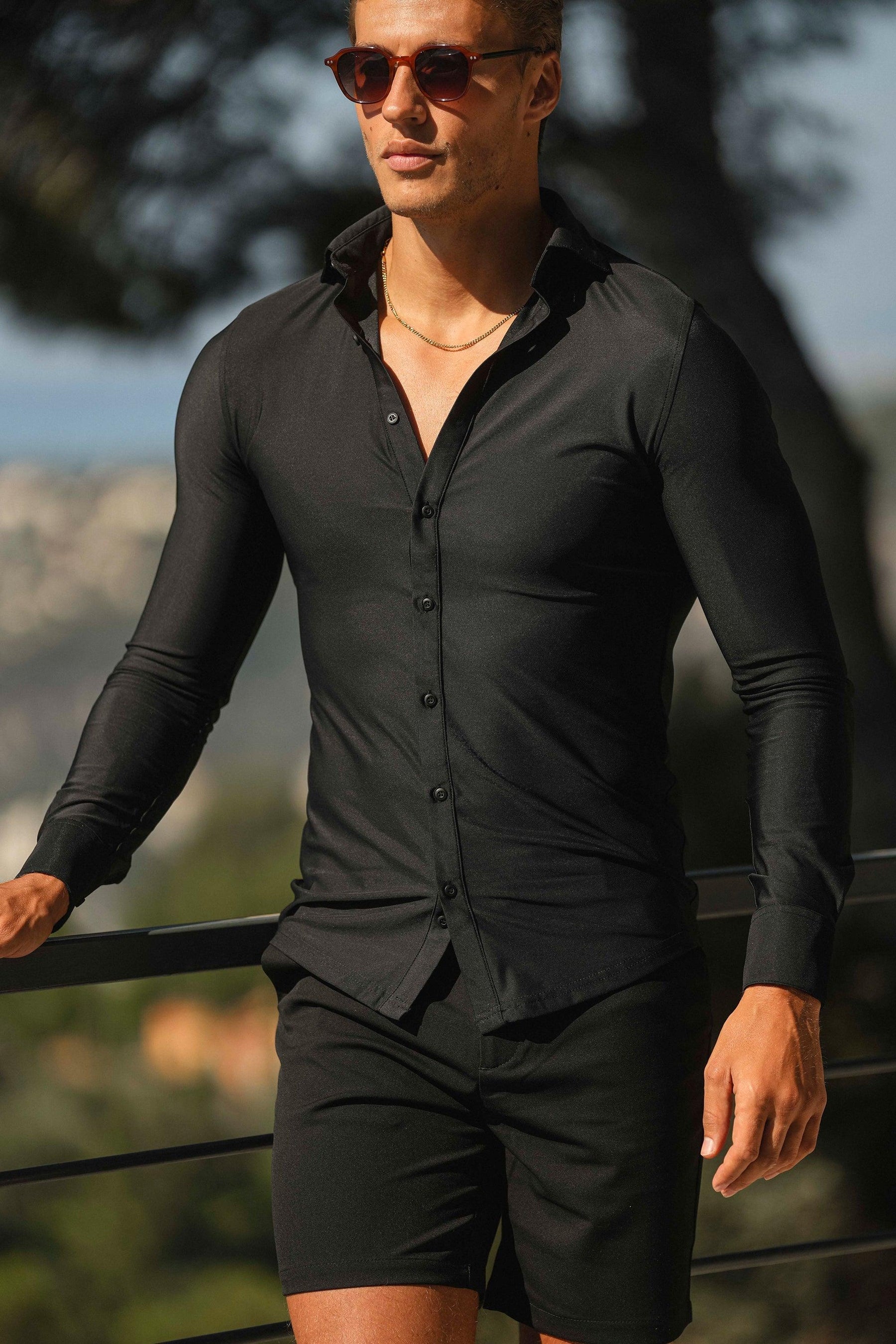 Men’s Black Lynx Dress Shirt