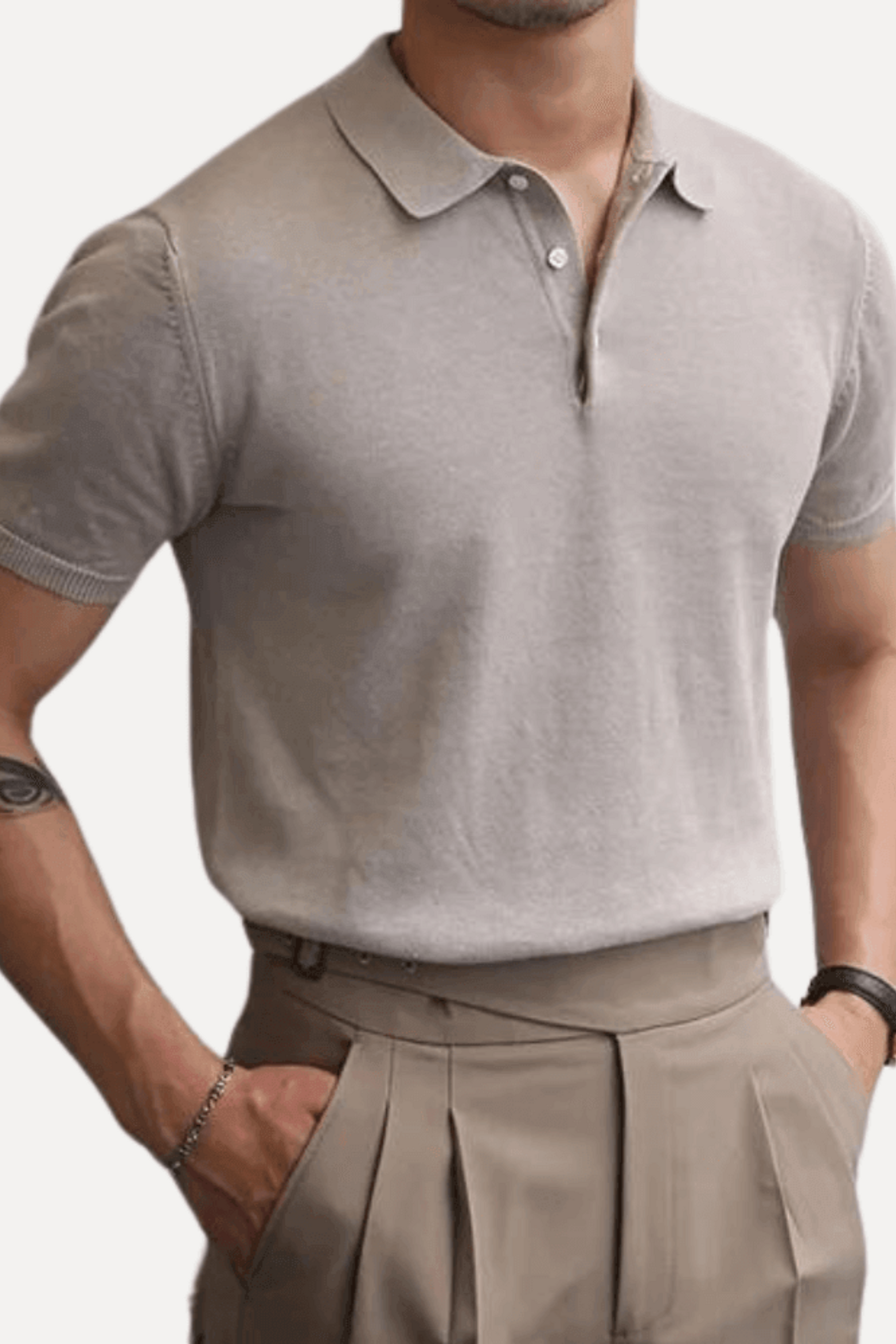 Men’s Jean Knit Polo Shirt Lynx Alpha
