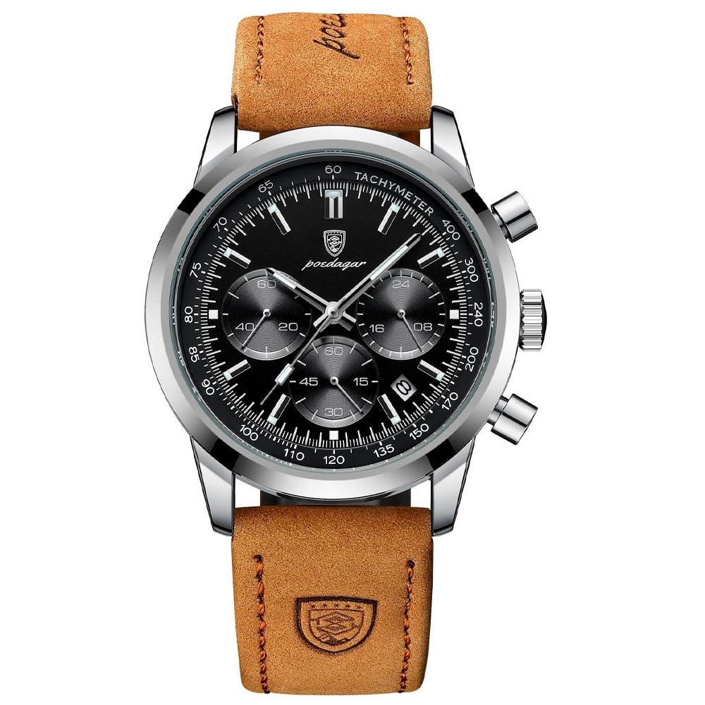 Poedagar Latitude Men’s Watch | Leather Strap