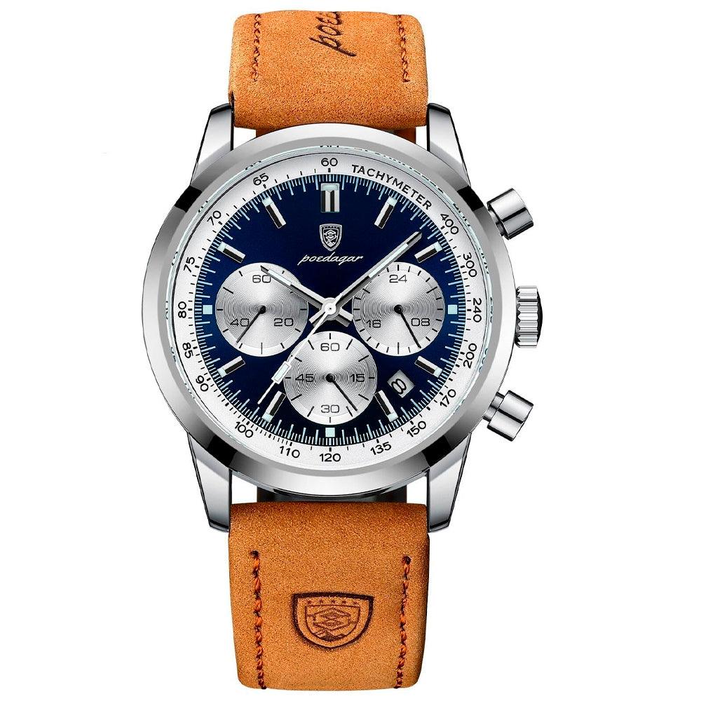 Poedagar Latitude Men’s Watch | Leather Strap