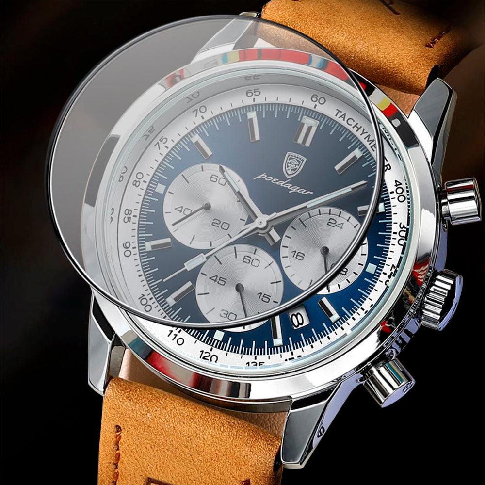Poedagar Latitude Men’s Watch | Leather Strap