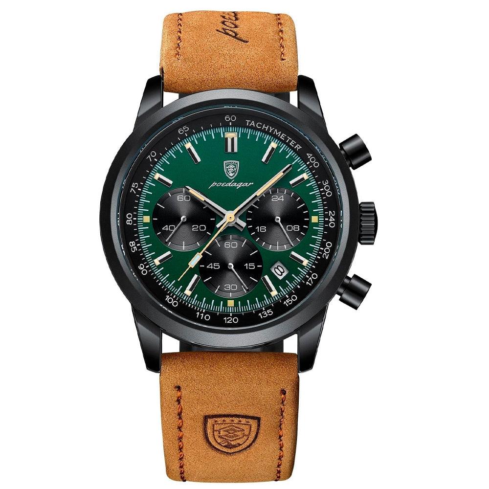 Poedagar Latitude Men’s Watch | Leather Strap