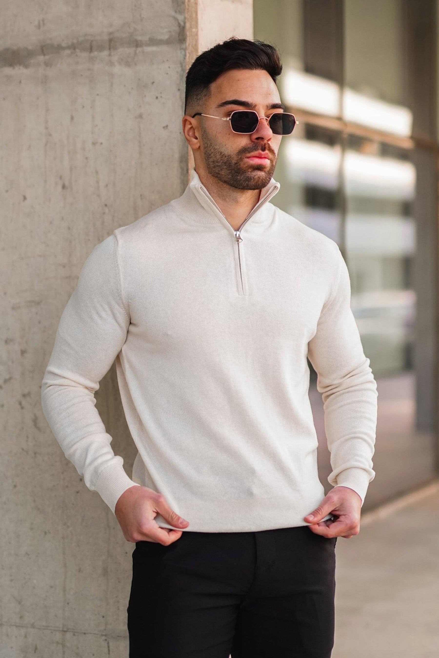 Santorini Lynx Men’s White Sweater