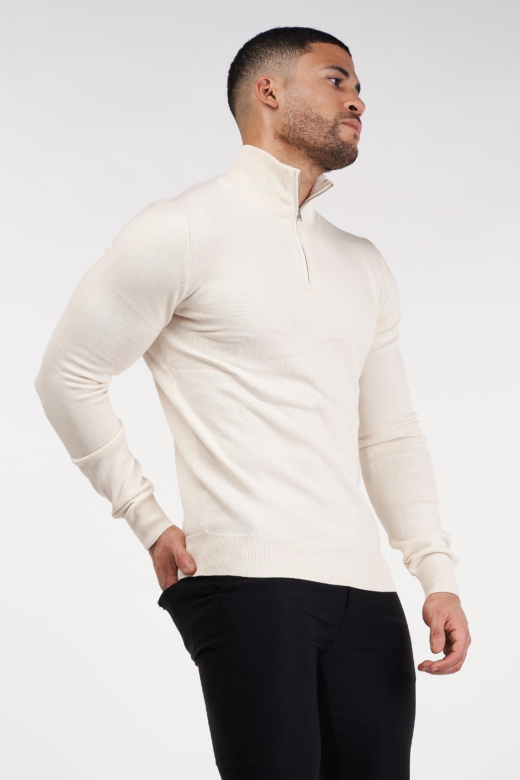 Santorini Lynx Men’s White Sweater