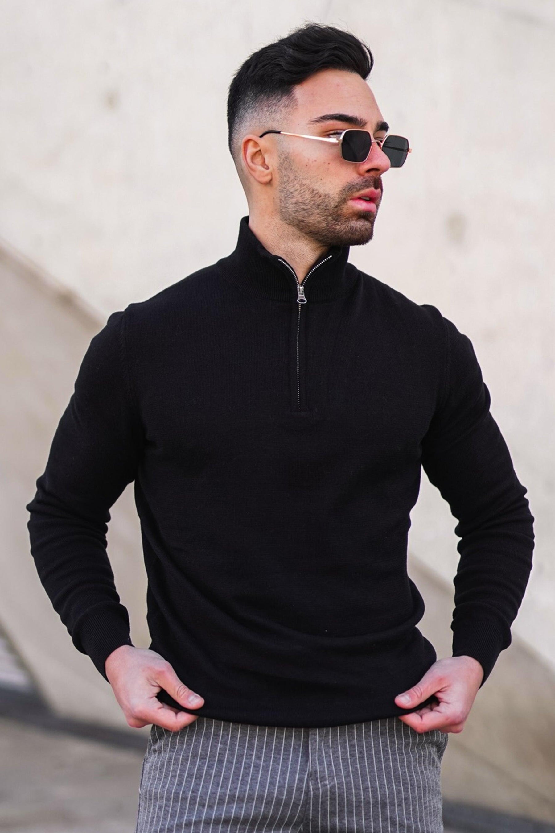 Santorini Lynx Men’s Black Sweater