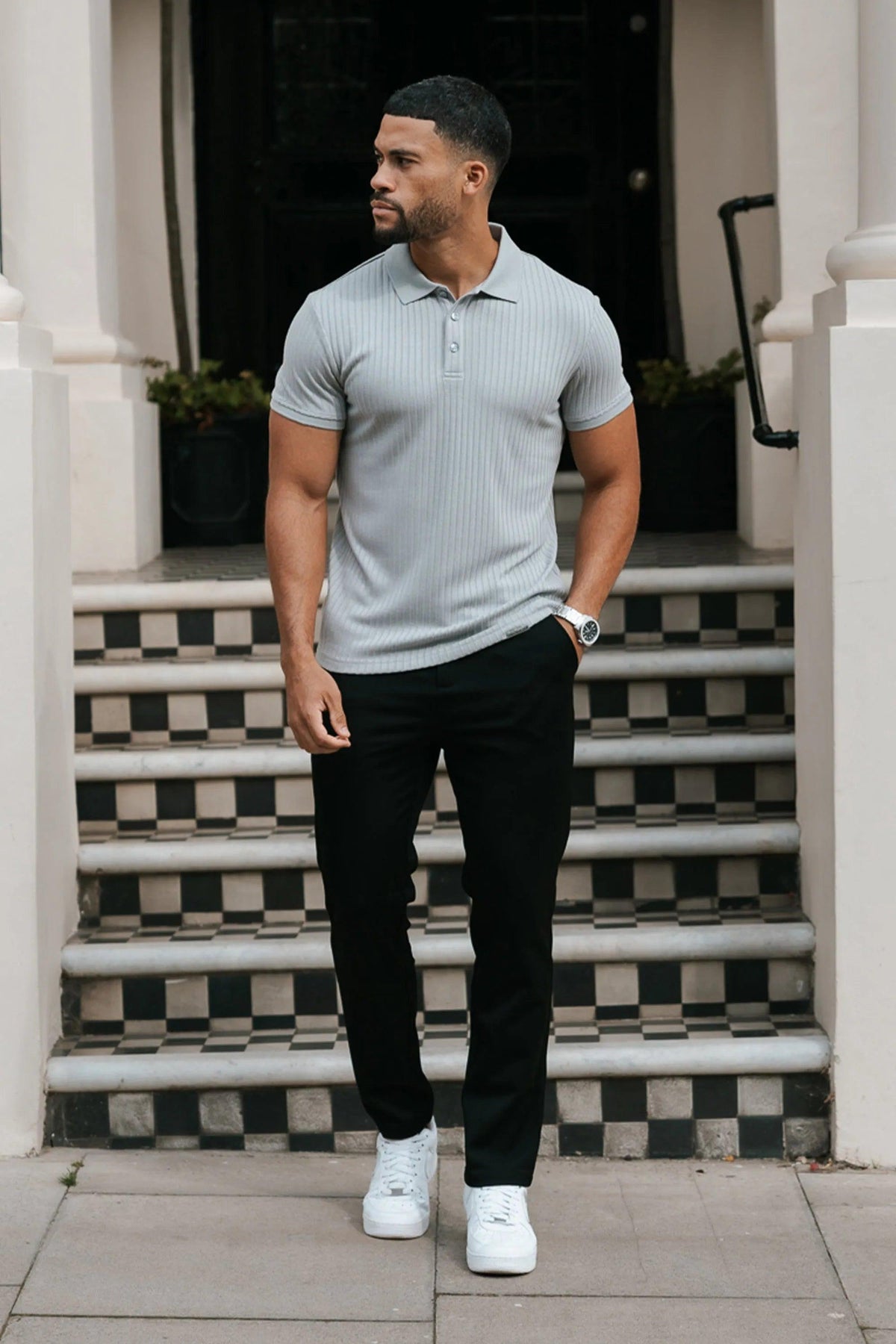 Camisa Polo Masculina Milano Lynx Cinza